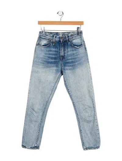 Pre-owned R13 Mid-rise Straight Leg Jeans In Blue