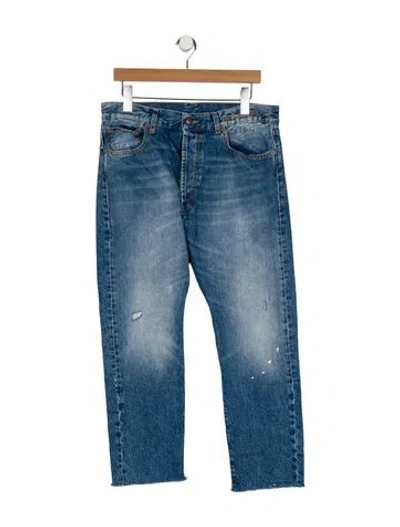 Pre-owned R13 Mid-rise Straight Leg Jeans In Blue