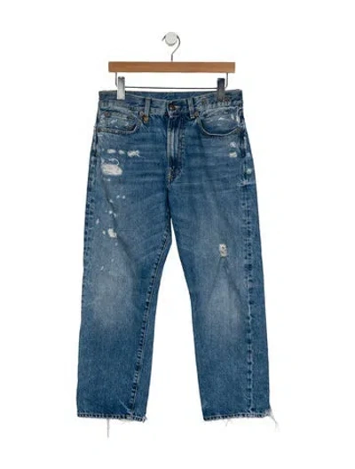 Pre-owned R13 Mid-rise Straight Leg Jeans In Blue