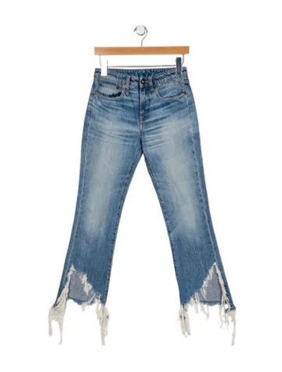Pre-owned R13 Mid-rise Straight Leg Jeans In Blue