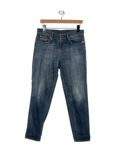 Pre-owned R13 Mid-rise Straight Leg Jeans In Blue