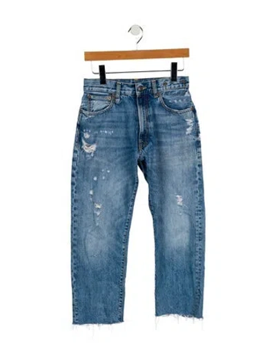 Pre-owned R13 Mid-rise Straight Leg Jeans In Blue