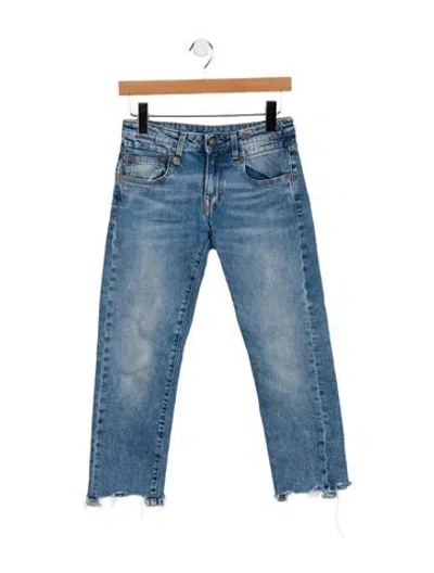 Pre-owned R13 Mid-rise Straight Leg Jeans In Blue