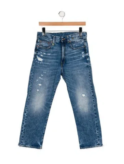 Pre-owned R13 Mid-rise Straight Leg Jeans In Blue