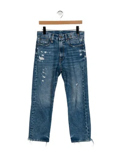 Pre-owned R13 Mid-rise Straight Leg Jeans In Blue