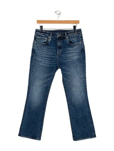 Pre-owned R13 Mid-rise Straight Leg Jeans In Blue