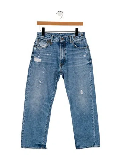 Pre-owned R13 Mid-rise Straight Leg Jeans In Blue