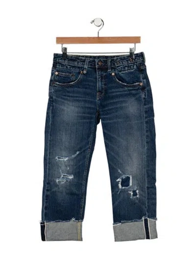 Pre-owned R13 Mid-rise Straight Leg Jeans In Blue