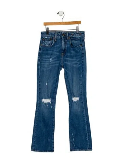Pre-owned R13 Mid-rise Straight Leg Jeans In Blue