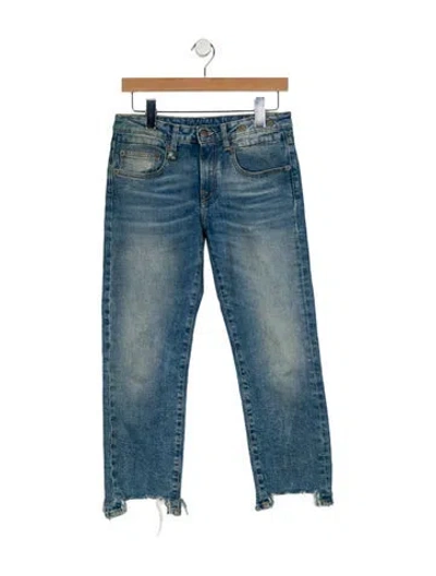 Pre-owned R13 Mid-rise Straight Leg Jeans In Blue
