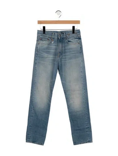 Pre-owned R13 Mid-rise Straight Leg Jeans In Blue