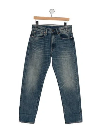 Pre-owned R13 Mid-rise Straight Leg Jeans In Blue