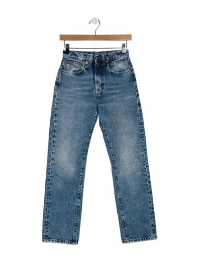 Pre-owned R13 Mid-rise Straight Leg Jeans In Blue