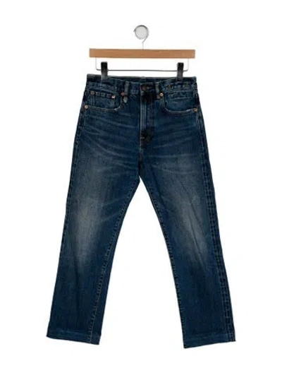 Pre-owned R13 Mid-rise Straight Leg Jeans In Blue