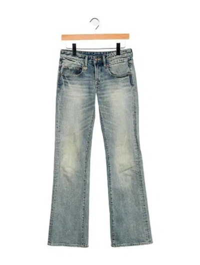 Pre-owned R13 Mid-rise Straight Leg Jeans In Blue