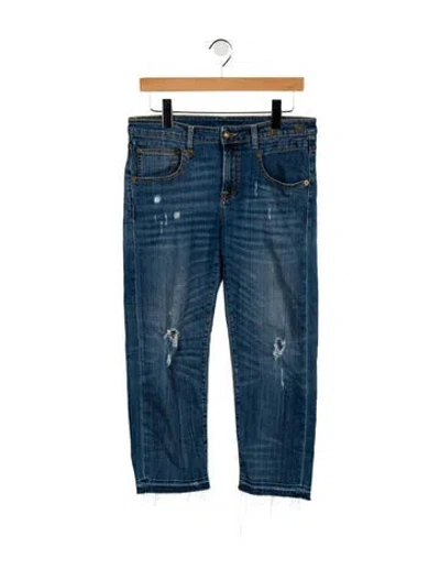 Pre-owned R13 Mid-rise Straight Leg Jeans In Blue