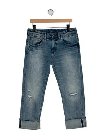 Pre-owned R13 Mid-rise Straight Leg Jeans In Blue