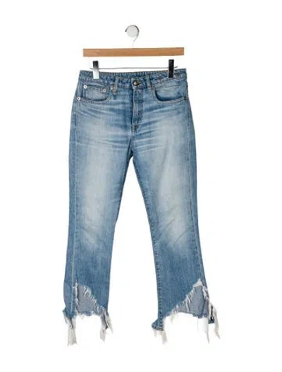 Pre-owned R13 Mid-rise Straight Leg Jeans In Blue