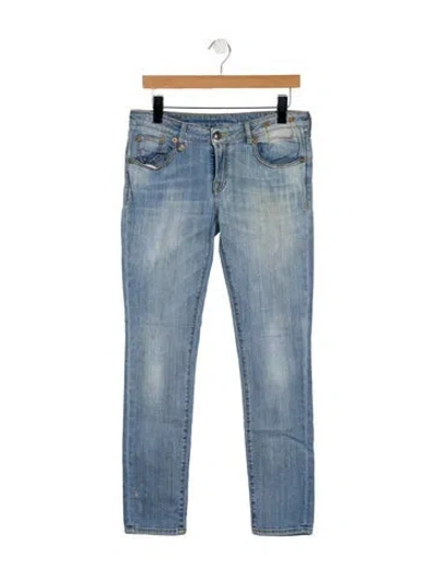 Pre-owned R13 Mid-rise Straight Leg Jeans In Blue