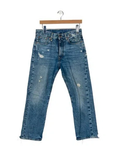 Pre-owned R13 Mid-rise Straight Leg Jeans In Blue