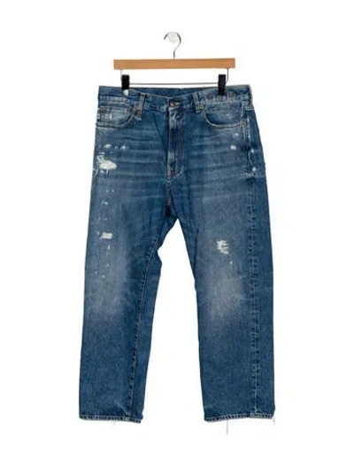 Pre-owned R13 Mid-rise Straight Leg Jeans In Blue