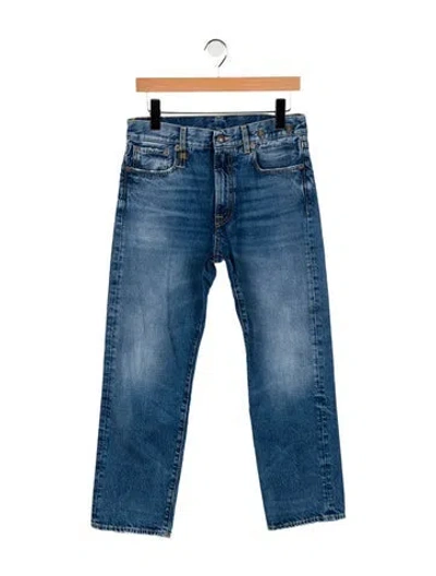 Pre-owned R13 Mid-rise Straight Leg Jeans In Blue