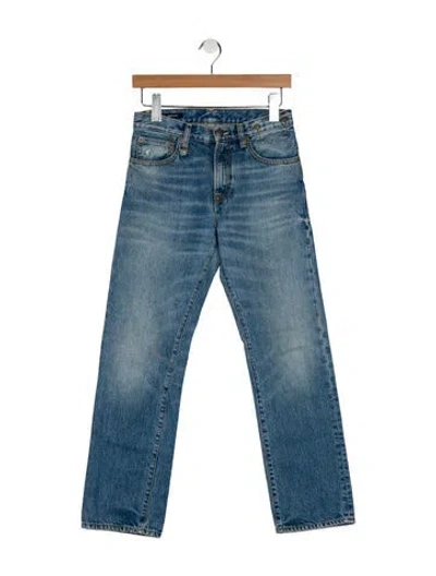 Pre-owned R13 Mid-rise Straight Leg Jeans In Blue