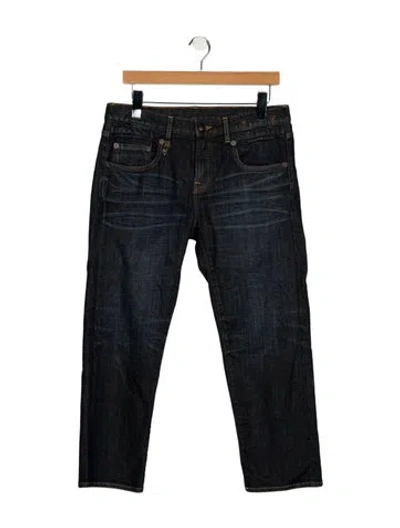 Pre-owned R13 Mid-rise Straight Leg Jeans In Blue