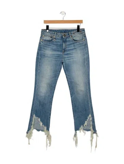 Pre-owned R13 Mid-rise Straight Leg Jeans In Blue