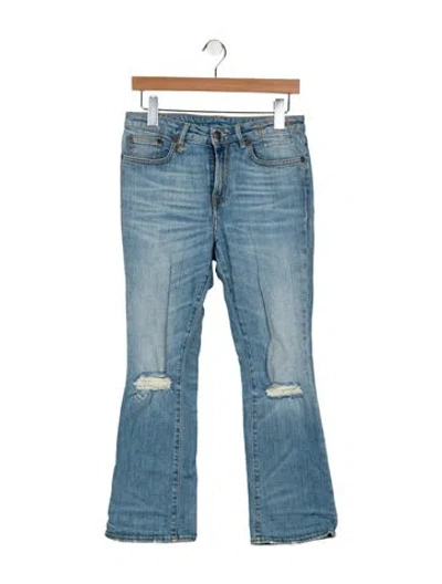 Pre-owned R13 Mid-rise Straight Leg Jeans In Blue