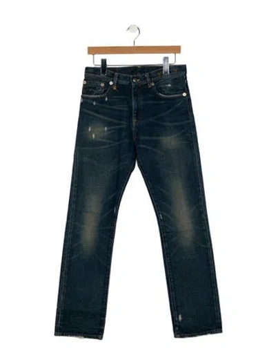 Pre-owned R13 Mid-rise Straight Leg Jeans In Blue