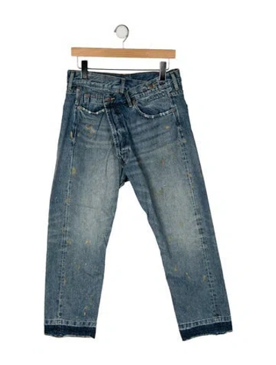 Pre-owned R13 Mid-rise Straight Leg Jeans In Blue