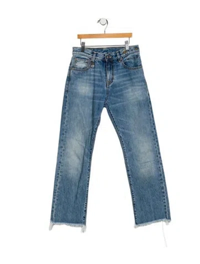 Pre-owned R13 Mid-rise Straight Leg Jeans In Blue