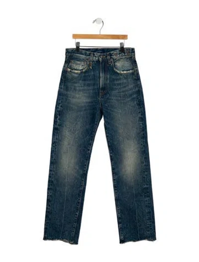 Pre-owned R13 Mid-rise Straight Leg Jeans In Blue