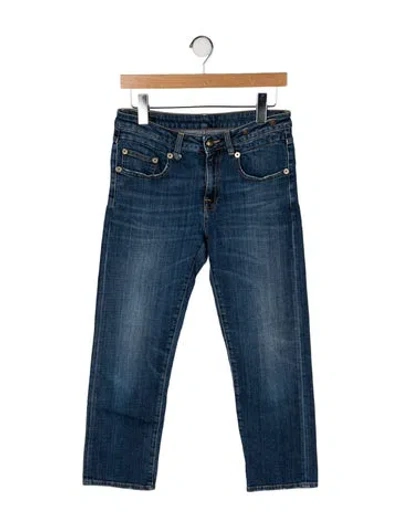 Pre-owned R13 Mid-rise Straight Leg Jeans In Blue