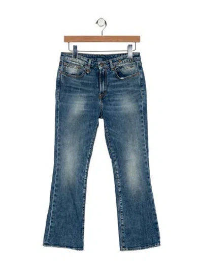 Pre-owned R13 Mid-rise Straight Leg Jeans In Blue