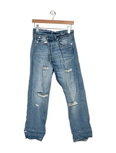 Pre-owned R13 Mid-rise Straight Leg Jeans In Blue
