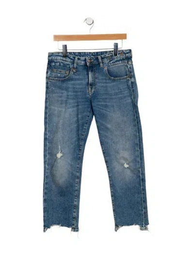 Pre-owned R13 Mid-rise Straight Leg Jeans In Blue