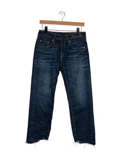 Pre-owned R13 Mid-rise Straight Leg Jeans In Blue
