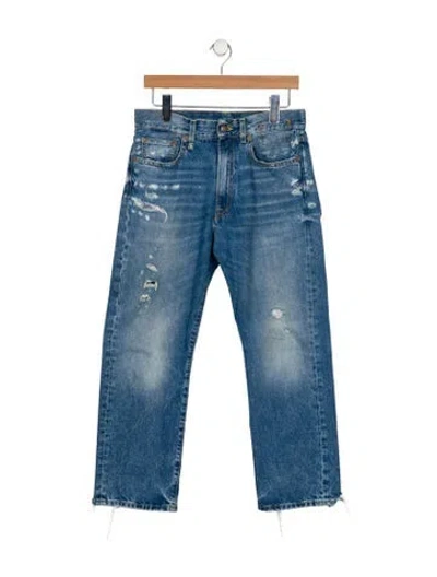 Pre-owned R13 Mid-rise Straight Leg Jeans In Blue