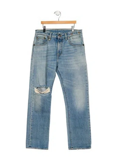 Pre-owned R13 Mid-rise Straight Leg Jeans In Blue