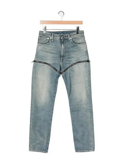 Pre-owned R13 Mid-rise Straight Leg Jeans In Blue