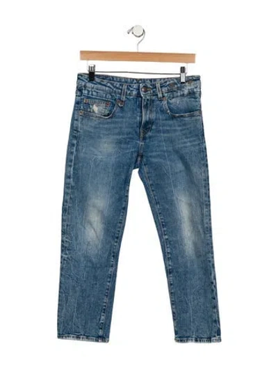 Pre-owned R13 Mid-rise Straight Leg Jeans In Blue