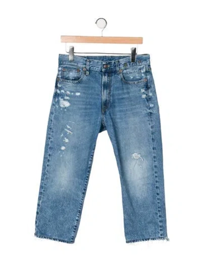 Pre-owned R13 Mid-rise Straight Leg Jeans In Blue