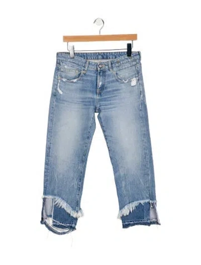 Pre-owned R13 Mid-rise Straight Leg Jeans In Blue