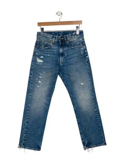 Pre-owned R13 Mid-rise Straight Leg Jeans In Blue