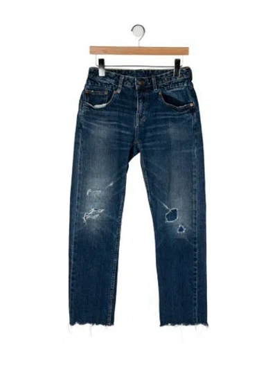 Pre-owned R13 Mid-rise Straight Leg Jeans In Blue