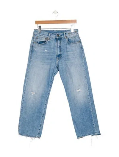 Pre-owned R13 Mid-rise Straight Leg Jeans In Blue