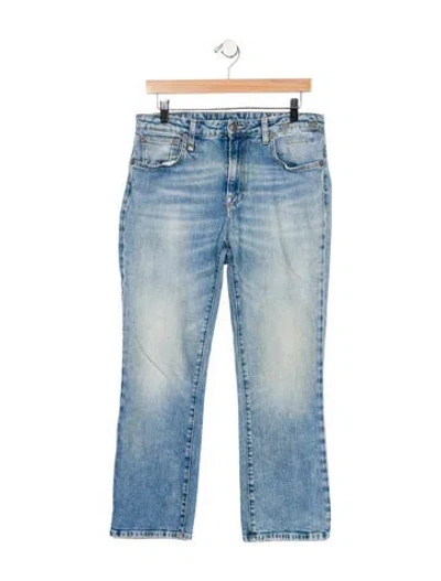 Pre-owned R13 Mid-rise Straight Leg Jeans In Blue