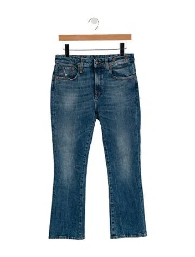 Pre-owned R13 Mid-rise Straight Leg Jeans In Blue